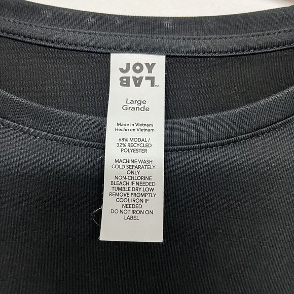 Joy Lab Womens Athletic Workout Shirt Top Black Twist-Front Long Sleeve Size L - Picture 3 of 4